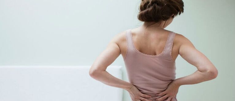 Spinal osteochondrosis on a woman